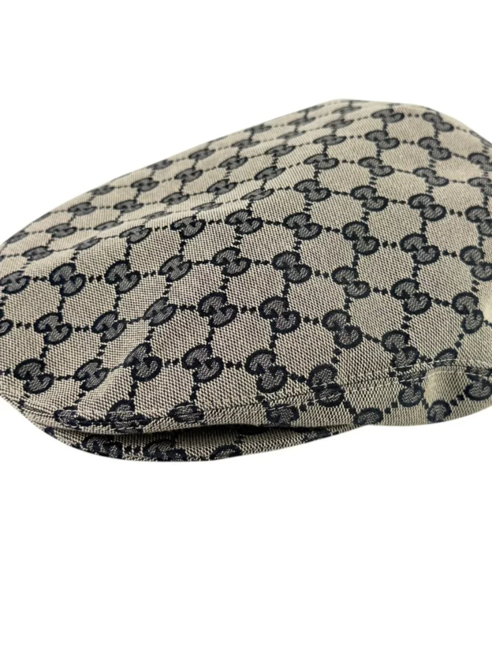 GUCCI Blue GG Monogram Canvas Flat Newsboy Cap Men's Hat Marked as S 57cm 696856
